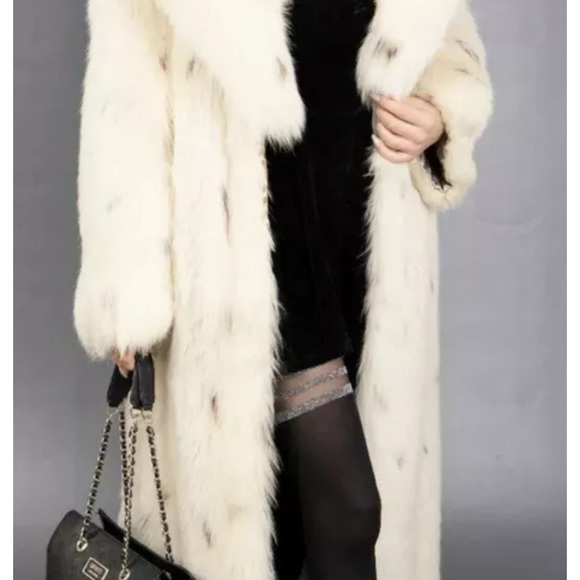 BLUE FOX COAT LUXURY FUR SWINGER VERY LONG - Picture 9 of 9
